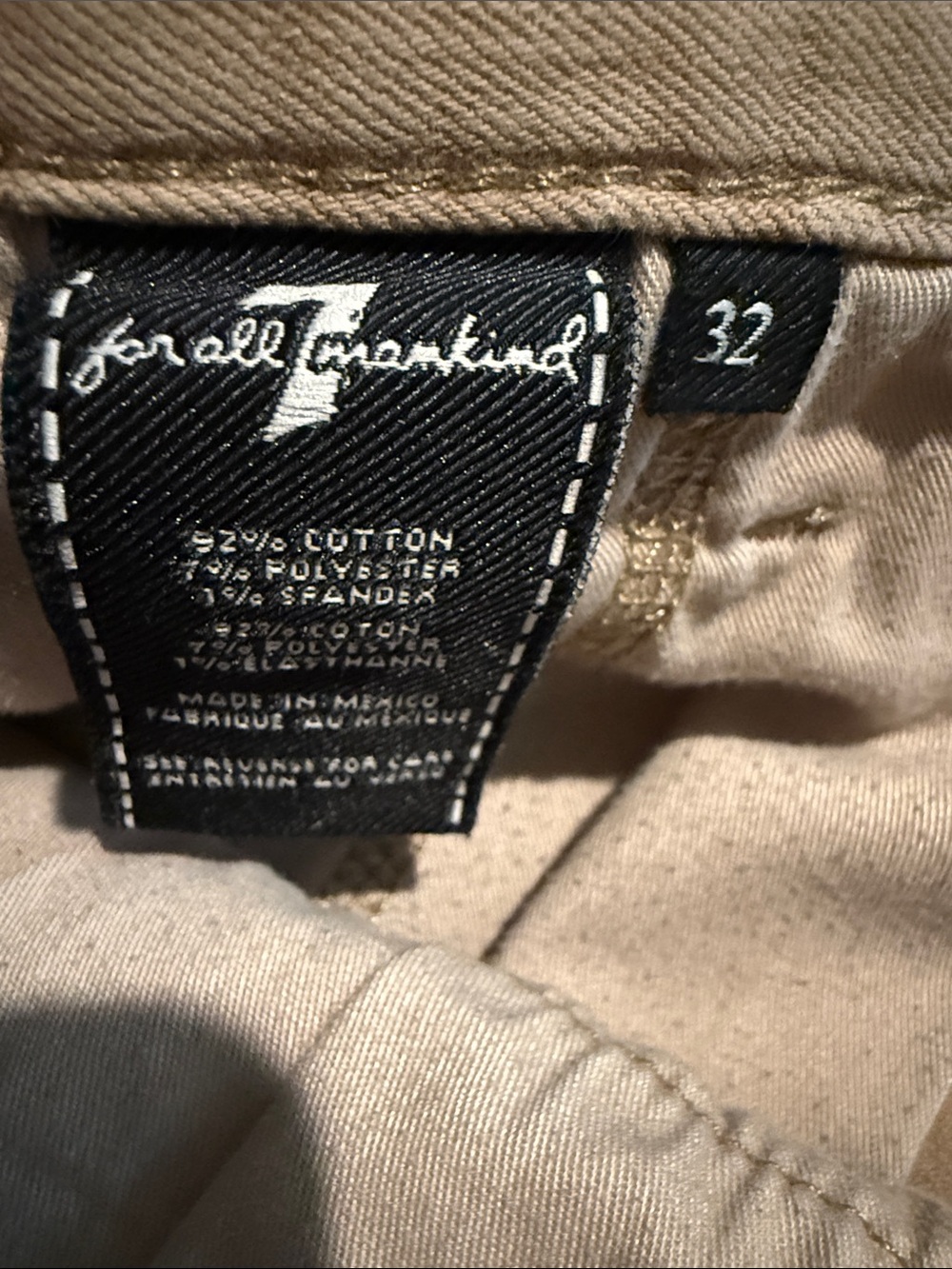 7 For All Mankind Tan Flat Front Chino Shorts - Picture 8 of 8
